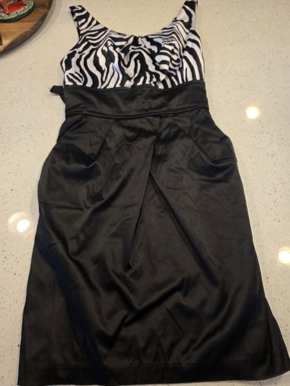 Pompous Girly Zebra Print Black Semi Formal Dress Short Junior Women's Size 9